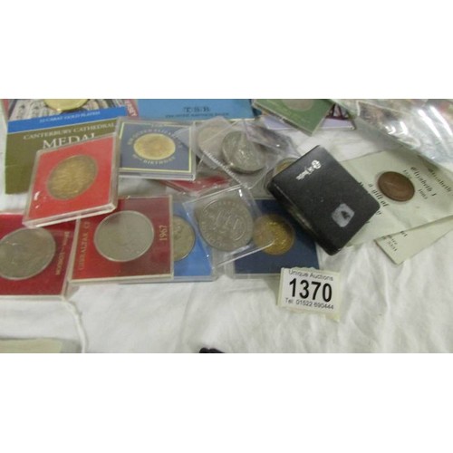 1370 - 30 commemorative coins, first day covers etc.,