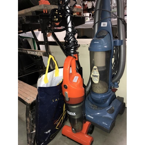 181 - An Electrolux 1800W hoover & Max cyclonic senior hoover (COLLECT ONLY)