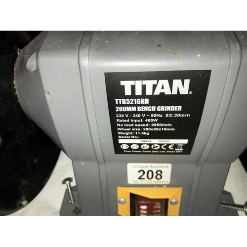 208 - A Titan bench grinder (COLLECT ONLY)