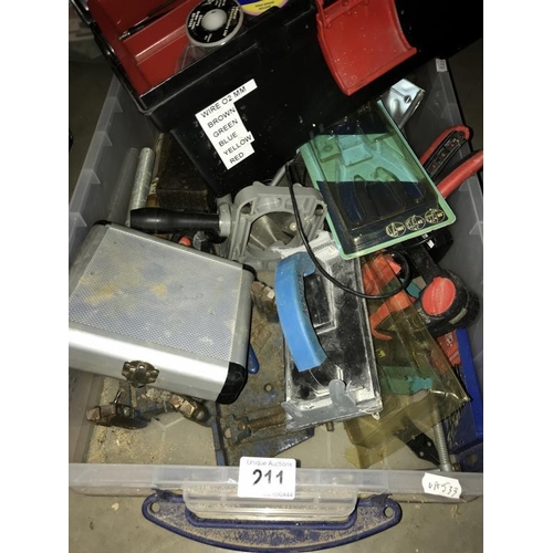 211 - A Cantilever tool box & contents including sockets & spanners etc. also other tools (COLLECT ONLY)