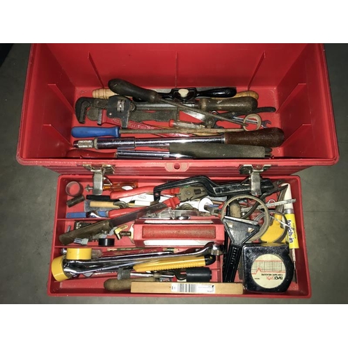 214 - A quantity of plastic tool boxes & contents (COLLECT ONLY)