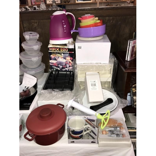 222 - A quantity of new and boxed kitchenalia including scales & storage containers etc.