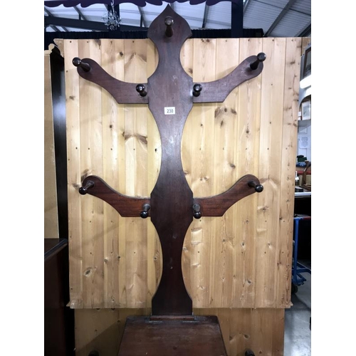 230 - A Victorian mahogany hall stand - 194cm high (COLLECT ONLY)