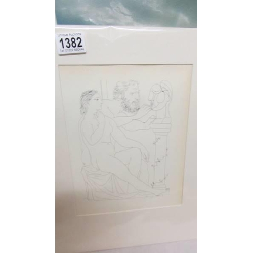 1382 - Pablo Picasso (1881-1973) Collection of 6 x prints mainly nudes circa 1956 Vollard suite. All mounte... 