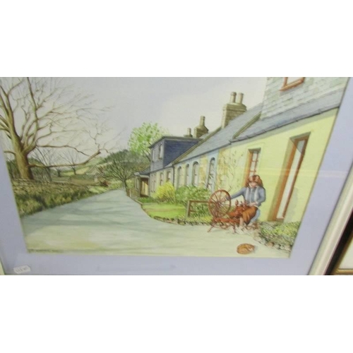 1387 - A framed and glazed watercolour signed T Goodwin, 2001.