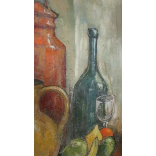 1450 - A still life oil on board painting signed John Smith, 1967.