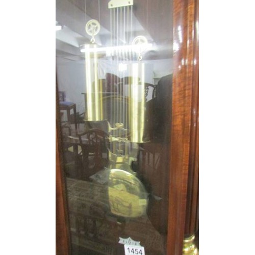 1454 - A mahogany double weight wall clock.