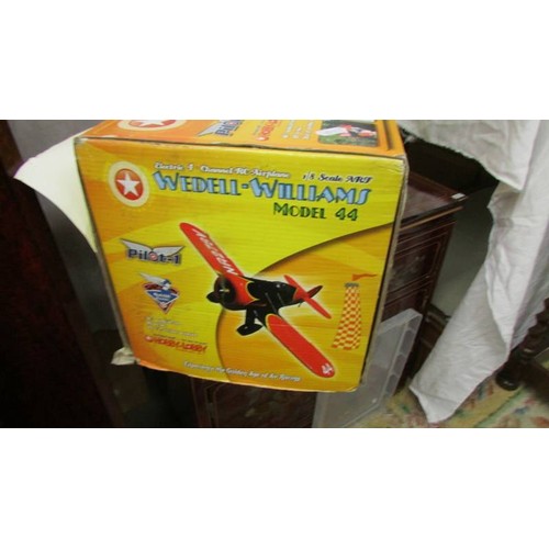 1474 - A 1/8 scale Wedell-Williams Model 44 R/C model airplane, part assembled, unchecked for completeness.... 