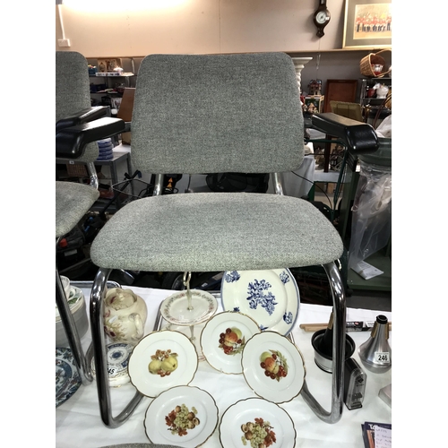 244 - A set of 6 designer chairs (1 without arms) (COLLECT ONLY)