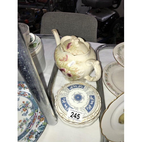 245 - A quantity of pottery including  Royal Albert cake stand etc. teapot has chip to spout