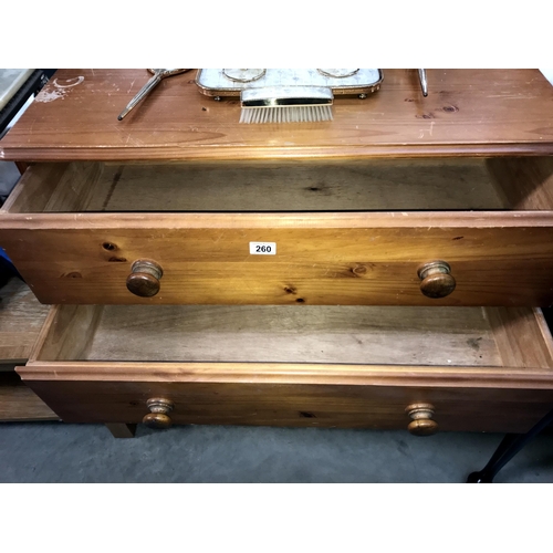 260 - A solid pine chest of drawers (92cm x 43cm x 94cm) (COLLECT ONLY)