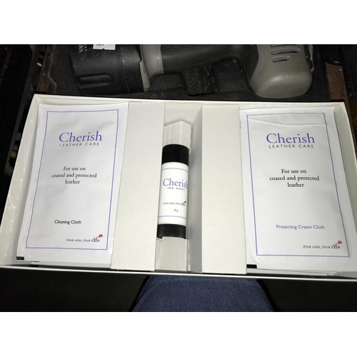 273 - 3 boxes of Cherish leather sofa care kits/cleaning & protective wipes & ink stick