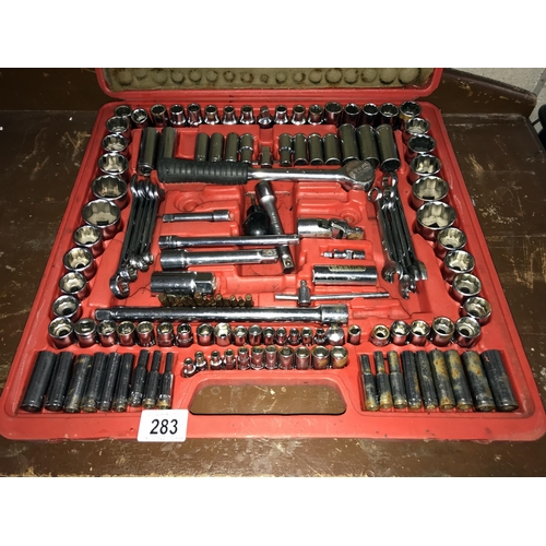 283 - A box of metric & A/F sockets & spanners