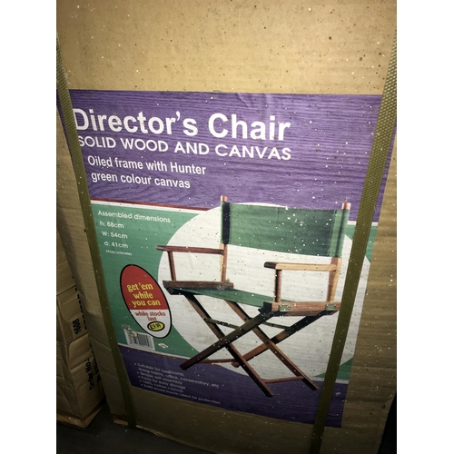 297 - 3 solid wood & canvas directors chairs. Collect only