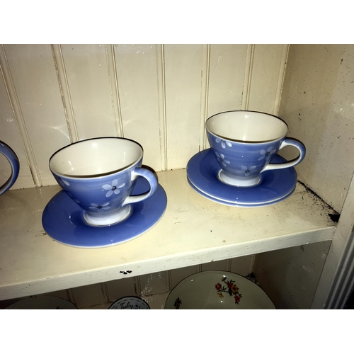 306 - A set of 6 Tanaka Japan cups & Saucers, Royal Albert Forget-Me-Not cups & saucers, glassware & bowls... 