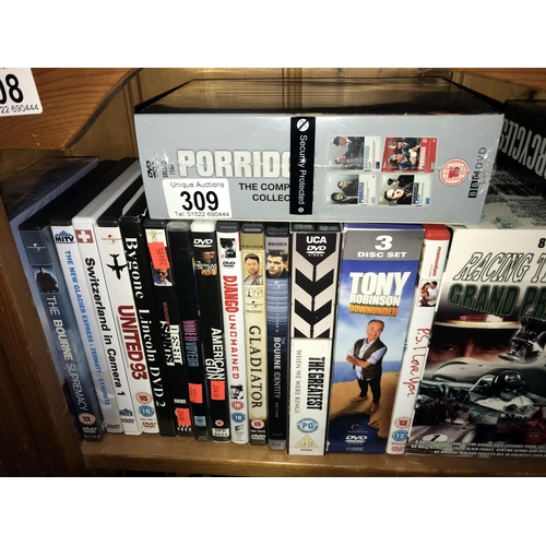 309 - A quantity of DVD's & box sets including Porridge, Country Legends, Classic motorcycles & many more