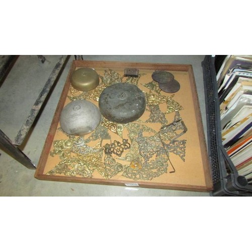 1508 - A box of assorted clock ornaments.