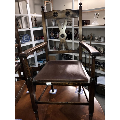 353 - A set of 6 Edwardian oak dining chairs (COLLECT ONLY)