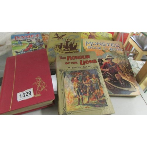 1529 - A quantity of books for boys including Treasure Island, Ivanhoe etc.,