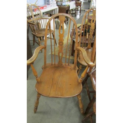 1541 - A set of four old farmhouse chairs including two carvers.