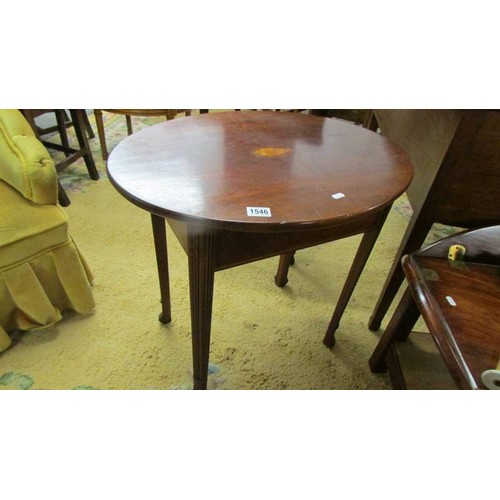 1546 - An Edwardian mahogany shell inlaid occasional table.