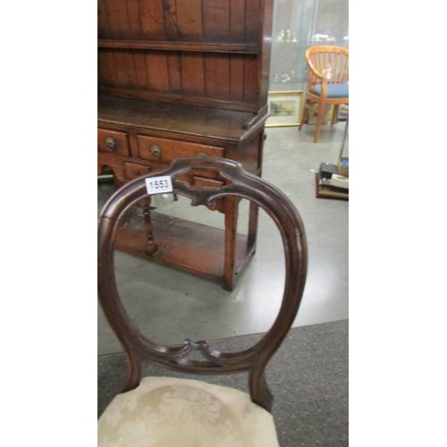 1553 - A set of four Victorian mahogany cabriole leg chairs.