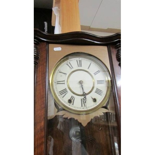 1570 - A Victorian mahogany wall clock.