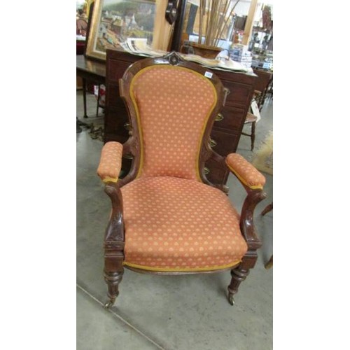 1586 - A Victorian mahogany framed chair.