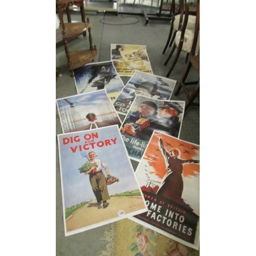 1588 - A collection of replica WW2 posters.