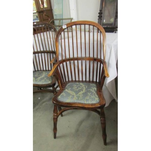 1591 - A pair of Windsor chair with crinoline stretchers.