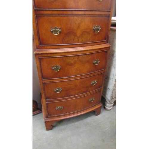 1597 - A small mahogany chest on chest.