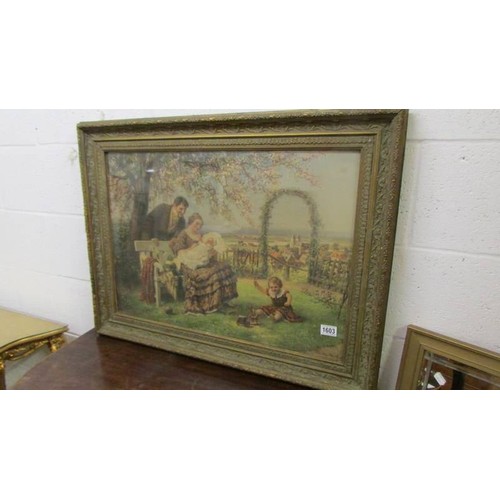 1603 - A framed and glazed print signed L M Roche?