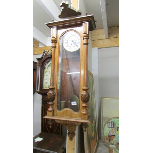 1620 - A single weight mahogany Vienna wall clock.