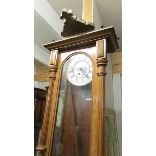 1620 - A single weight mahogany Vienna wall clock.