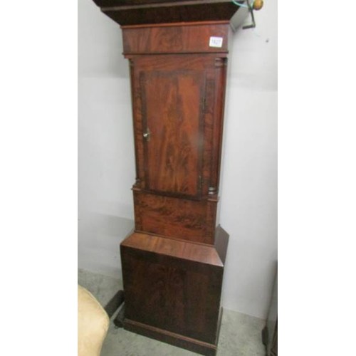 1627 - A mahogany 8 day Granfather clock with brass dial.