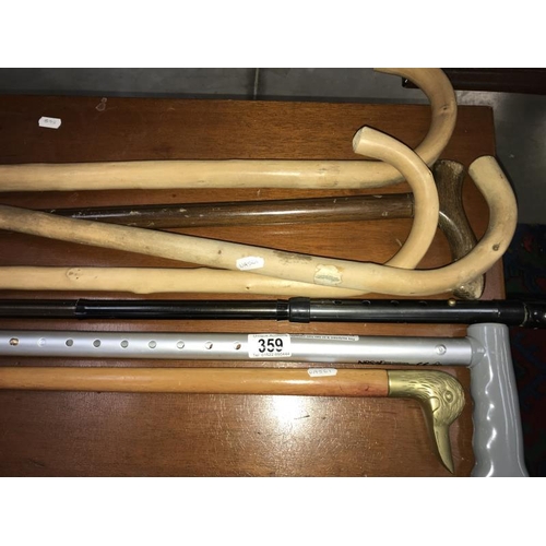 359 - A quantity of walking sticks