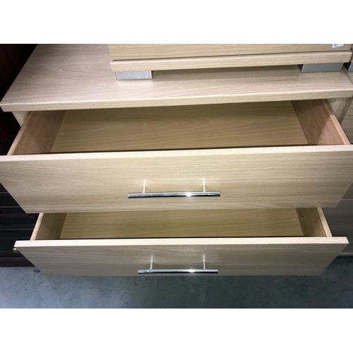 381 - 4 light wood effect bedroom chest of drawers 50cm x 36cm x Height 56cm. 75cm x 43cm x Height 85cm