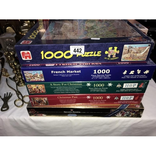 442 - 13 jigsaw puzzles, 7 are sealed others completeness unknown