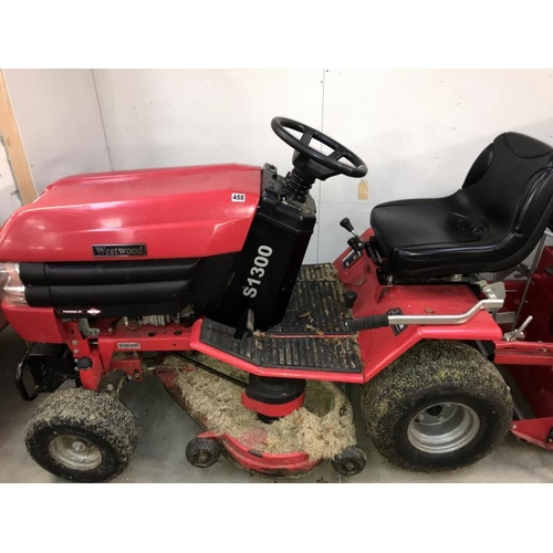 458 - A Westwood S1300 ride on tractor lawn mower *Collect Only*