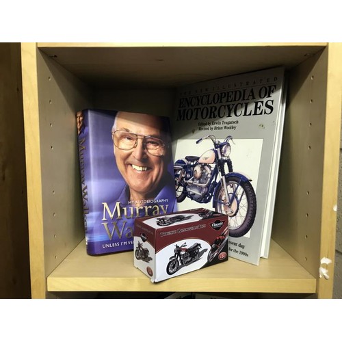 276 - 6 shelves of motor cycling books & magazines