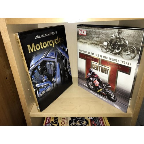 276 - 6 shelves of motor cycling books & magazines