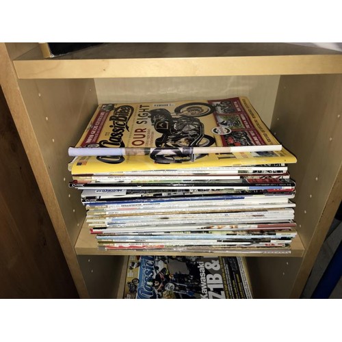 276 - 6 shelves of motor cycling books & magazines