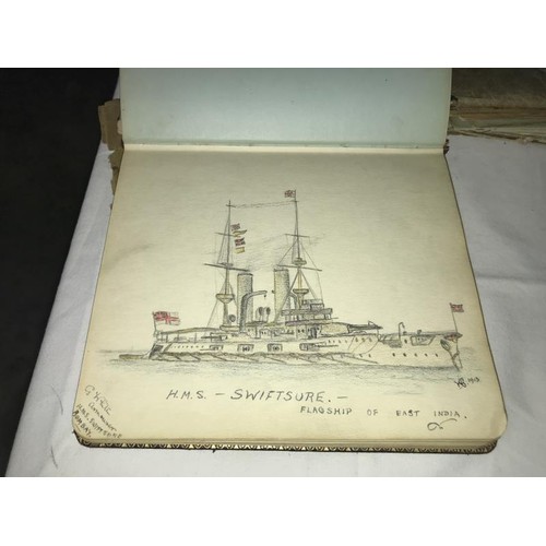 1629 - A collection of autograph/sketch books dated 1910 onwards & including leather wallets