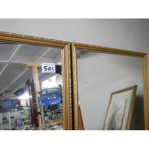 501 - Two gilt framed mirrors.