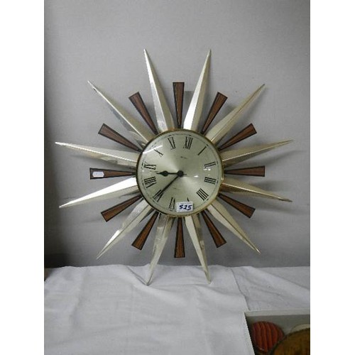 525 - A circa 1960's star shaped wall clock.