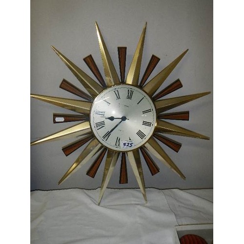 525 - A circa 1960's star shaped wall clock.