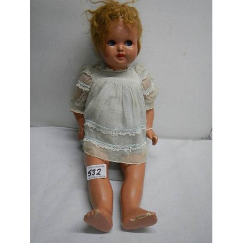 532 - A vintage doll. A/F