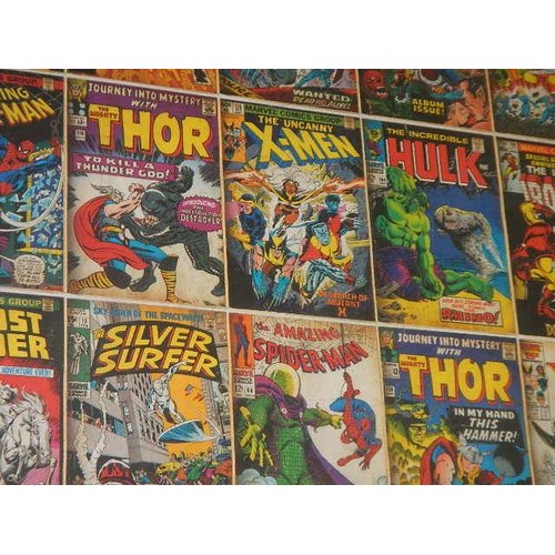 557 - A framed and glazed print of Marvel comics.
Collect only