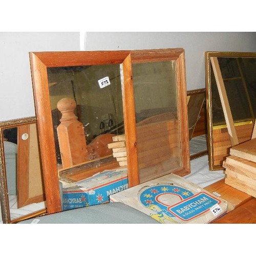 573 - 2 gilt framed dnd 2 pine mirrors.