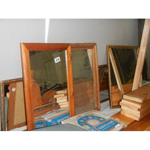 573 - 2 gilt framed dnd 2 pine mirrors.